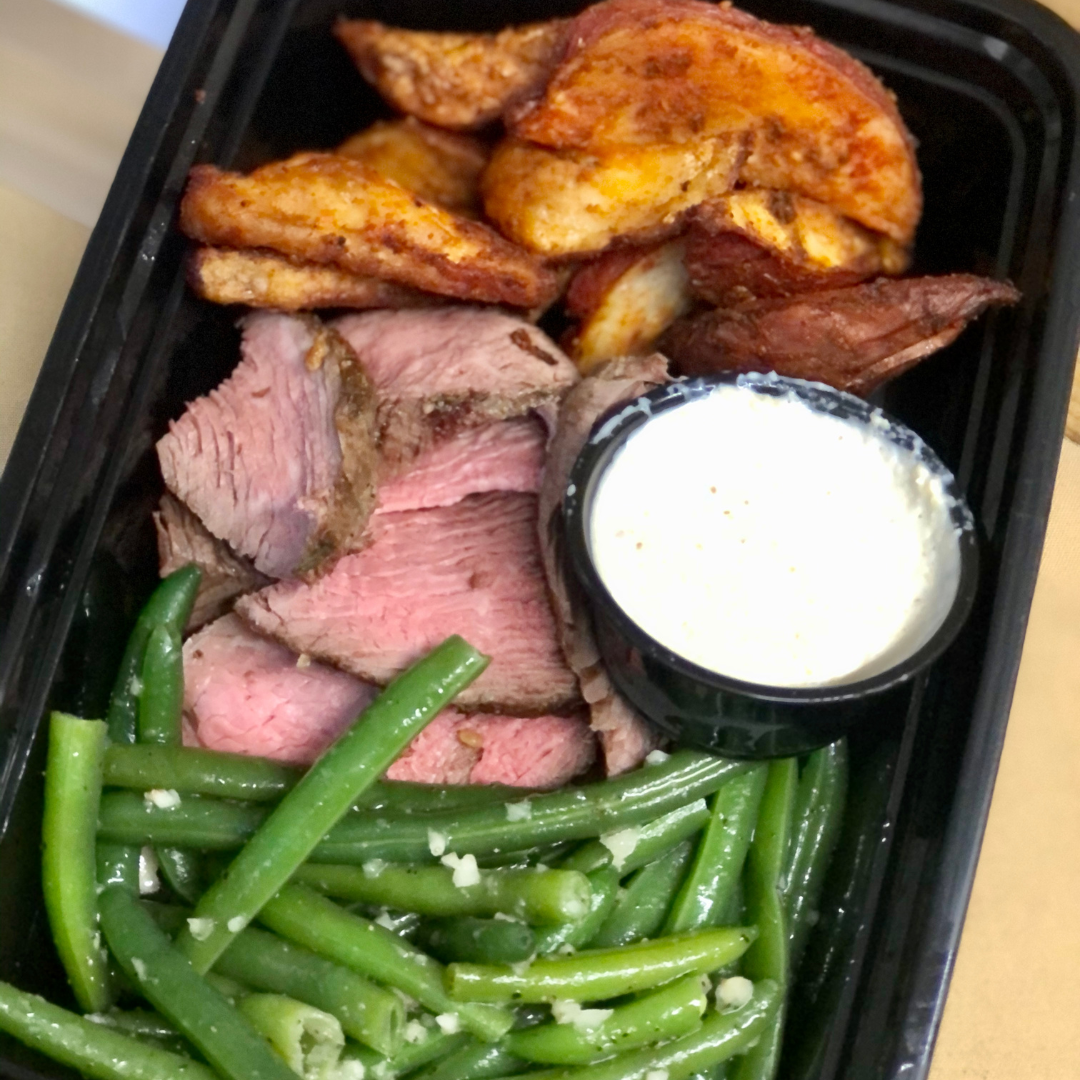 Flank Steak with Creamy Horseradish Sauce